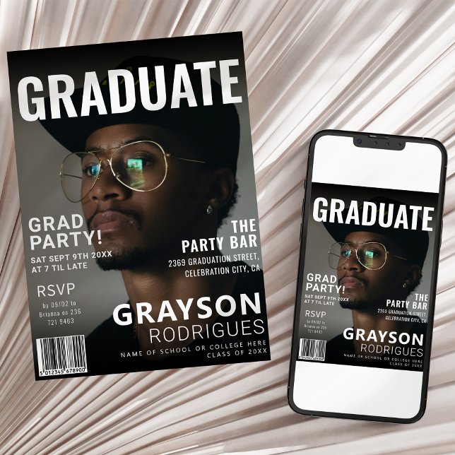 Stylish Magazine Cover | Graduation Party Invitation (Creator Uploaded)