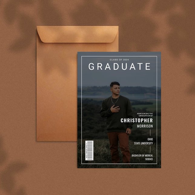 Stylish Magazine Cover Photo Graduate Announcement (Stylish Magazine Cover Photo Graduate Announcement)