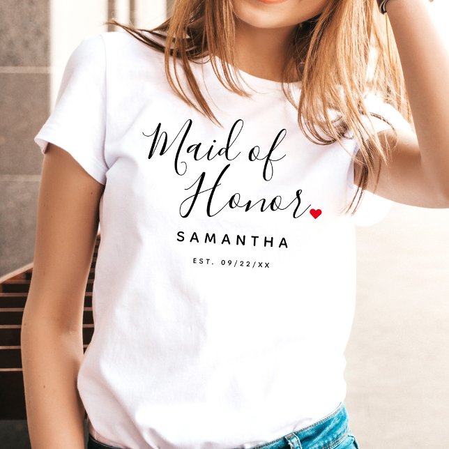 Stylish Maid Of Honour Wedding T-Shirt (Creator Uploaded)