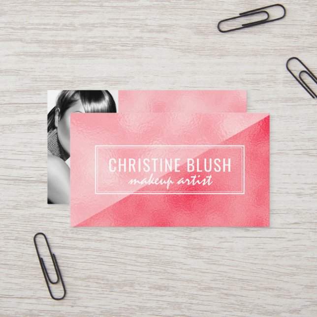 Stylish Makeup Artist Business Card Template (Front/Back In Situ)