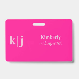 Stylish Makeup Artist Employee Name Lanyard ID Badge