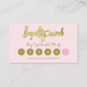 Stylish Makeup Artist Hair Salon 5 Loyalty Card