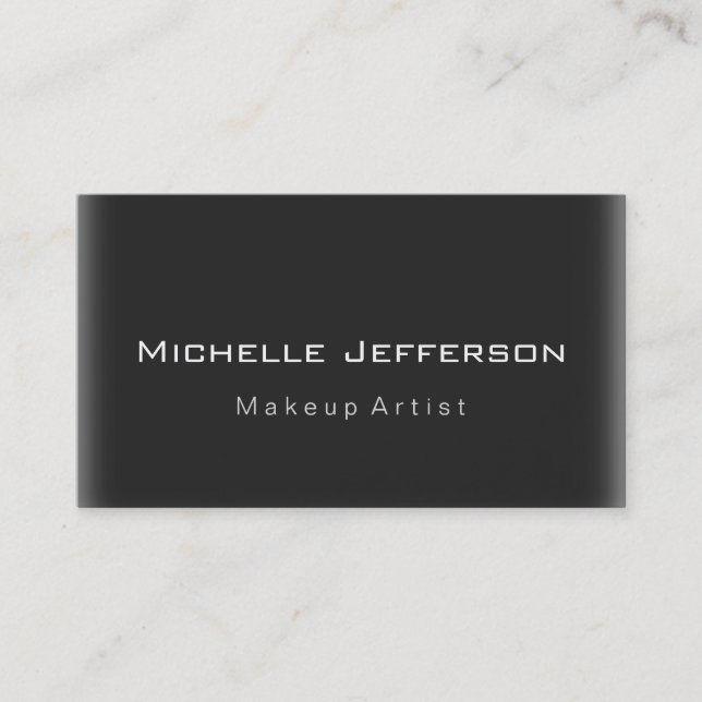 Stylish Makeup Artist Script Grey Business Card (Front)
