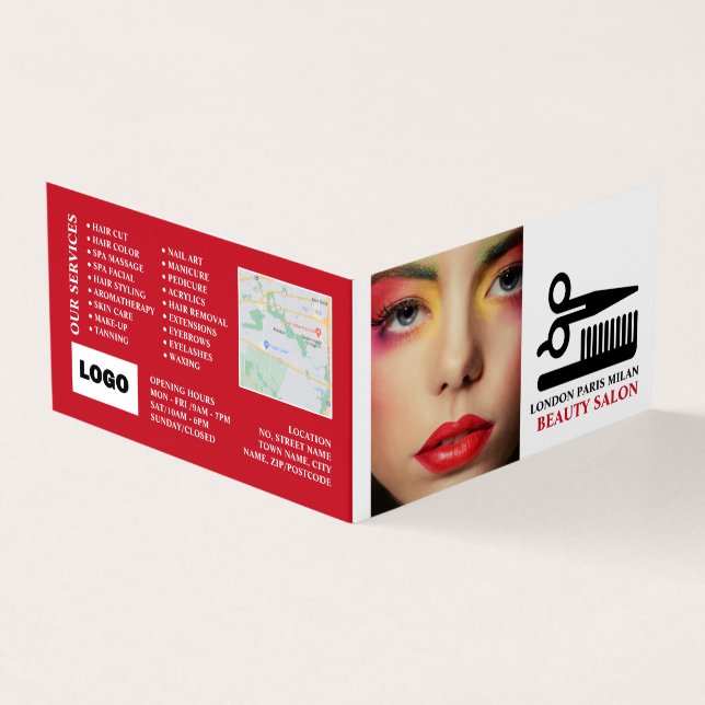 Stylish Makeup Design, Beautician, Loyalty Card, Business Card (Outside)