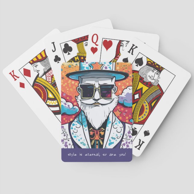 Stylish Man Playing Cards (Back)