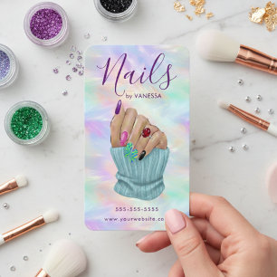 Stylish Manicurist Artist Nail Studio Chic Opal Business Card