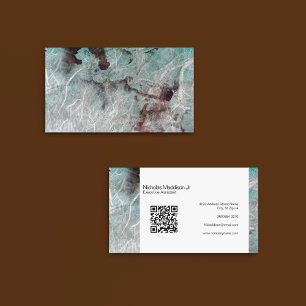 Stylish Marble Abstract Modern Grunge Mint Brown Business Card