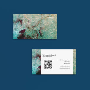 Stylish Marble Abstract Modern Grunge Teal Business Card