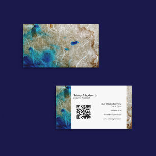 Stylish Marble Abstract Modern Grunge Turquoise Business Card