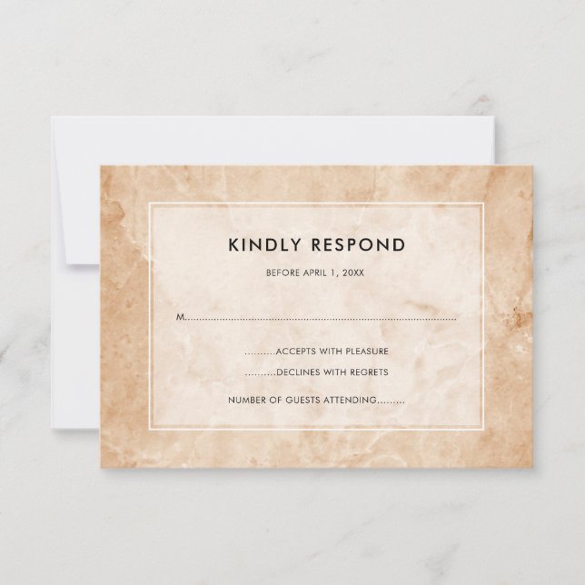 Stylish Marble Background | Any Event RSVP Card (Front)