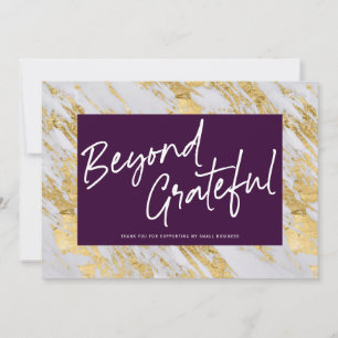 Stylish Marble, Modern, Beyond Grateful-Business T Thank You Card