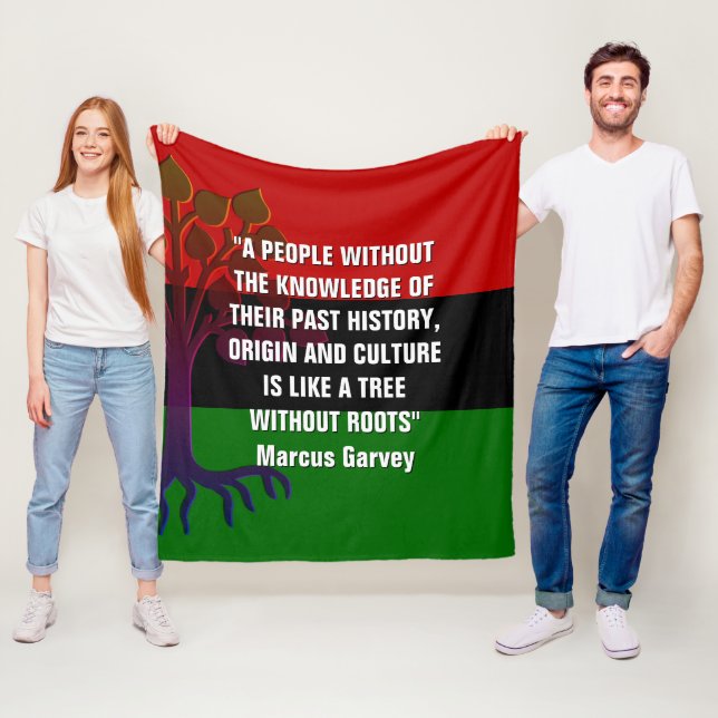 Stylish Marcus Garvey TREE WITHOUT ROOTS Fleece Blanket (In Situ)