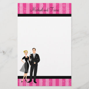 Stylish Martini Couple Stationery