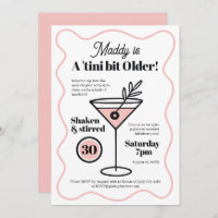 Stylish Martini Invitations for 30th Birthday 