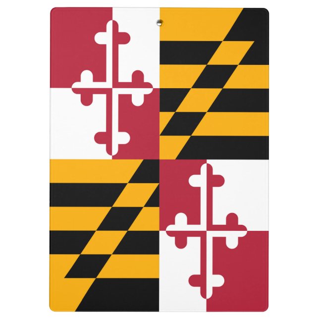 Stylish Maryland State Flag Decor Clipboard (Back)