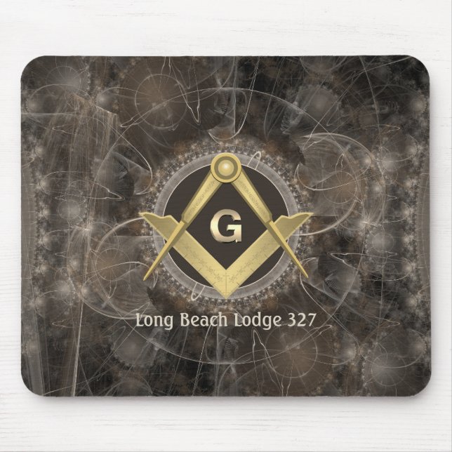 Stylish Masonic Monogrammed Mouse Pad (Front)