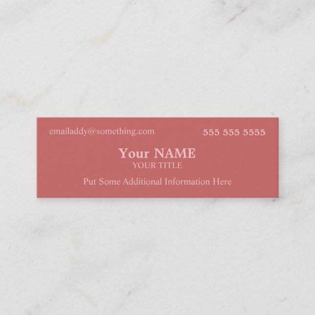 Stylish Mauve Mini Business Card (Front)