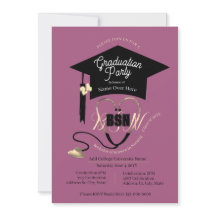 Stylish Mauve Purple Editable Nurse Grad Party