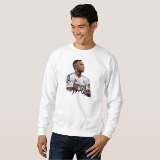 Stylish Mbappé White Football T-Shirt Sweatshirt