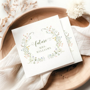 Stylish Meadow Floral Future Mrs Bridal Shower Napkin