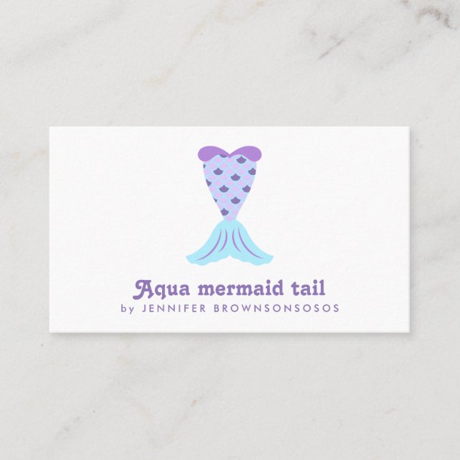 Stylish Mermaid Feminine Coastal Tail Business Card (Front)