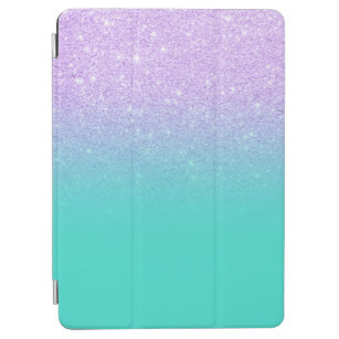 Stylish mermaid lavender glitter turquoise ombre iPad air cover