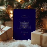 Stylish Merry Christmas Navy & Gold Chic<br><div class="desc">Perfect for sharing with friends,  family,  and colleagues,  the elegant design and modern colour palette make it ideal for those who appreciate chic and refined style. Add a memorable,  festive touch to your seasonal wishes with this timeless holiday card!</div>