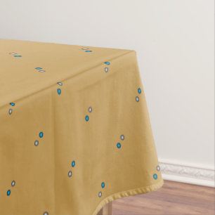 Stylish Metallic Blue and Silver Polka Dot Pattern Tablecloth