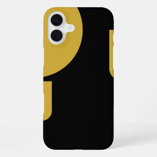 Stylish Metallic Gold Shaped on Black iPhone 16 Plus Case