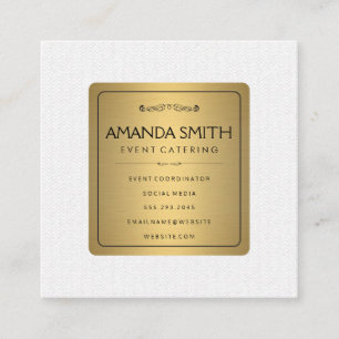 Stylish Metallic Gold with Subtle Wavy Pattern Square Business Card