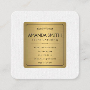 Stylish Metallic Gold with Subtle Wavy Pattern Square Business Card