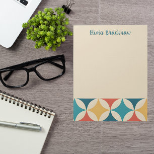 Stylish Mid Century Modern Abstract Retro Pattern  Notepad