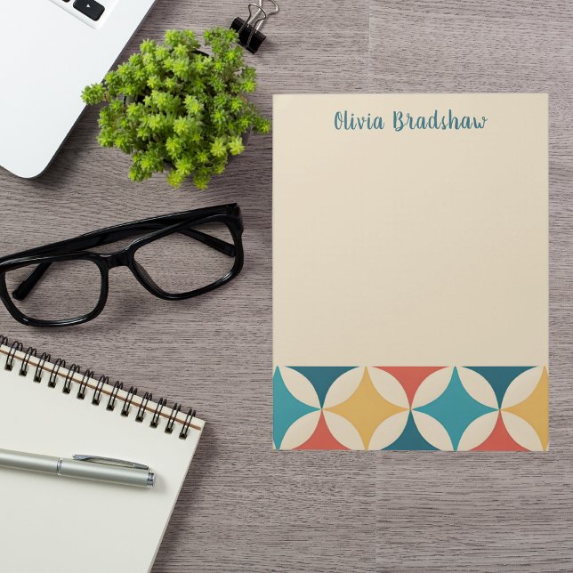 Stylish Mid Century Modern Abstract Retro Pattern  Notepad (Creator Uploaded)