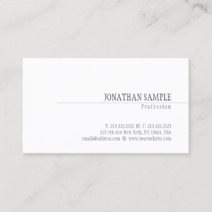 Stylish Minimal Design Classic Plain Professional Business Card
