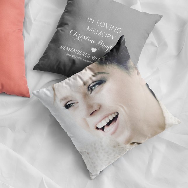 Stylish Minimal In Loving Memory Photo Cushion (Creator Uploaded)