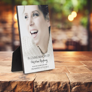 Stylish Minimal In Loving Memory Photo Plaque