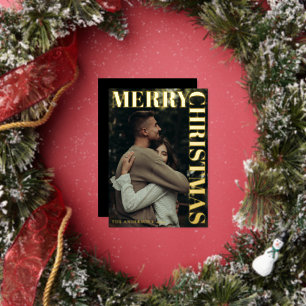 Stylish Minimal Modern Family Photo Christmas