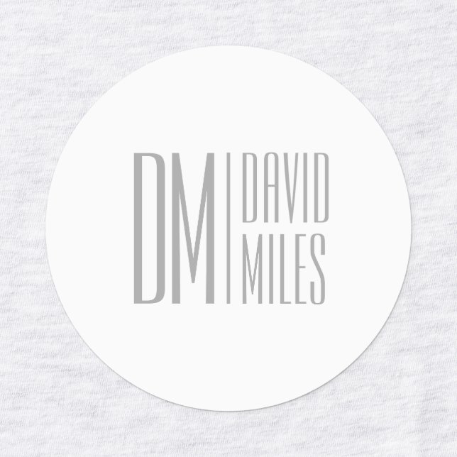 Stylish Minimal & Modern Grey Initials & Name Logo (Design 3)