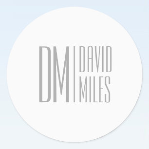 Stylish Minimal & Modern Grey Initials & Name Logo