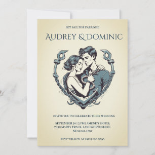 stylish minimal nautical wedding invitations