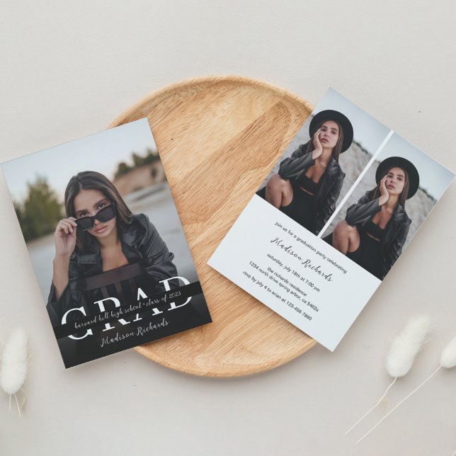 Stylish Minimal Photo Graduation Invitation (Creator Uploaded)