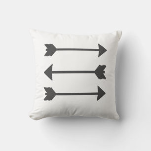 Stylish Minimalism White Black Grey Arrows Cushion