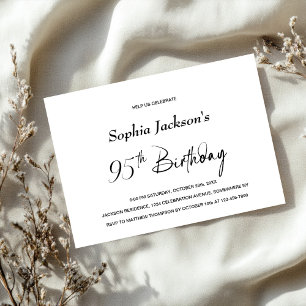 Stylish Minimalist 95th Birthday Party Invitation