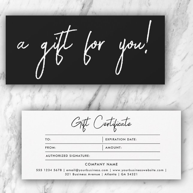 Stylish Minimalist Black & White Gift Certificate (Stylish Minimalist Black & White Gift Certificate)