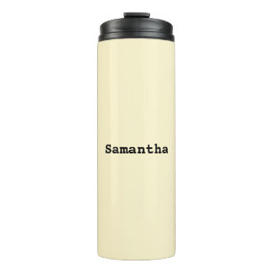 Stylish Minimalist Buttermilk Yellow Personalised Thermal Tumbler