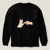 Stylish Minimalist Cat Fist Bump T-Shirt