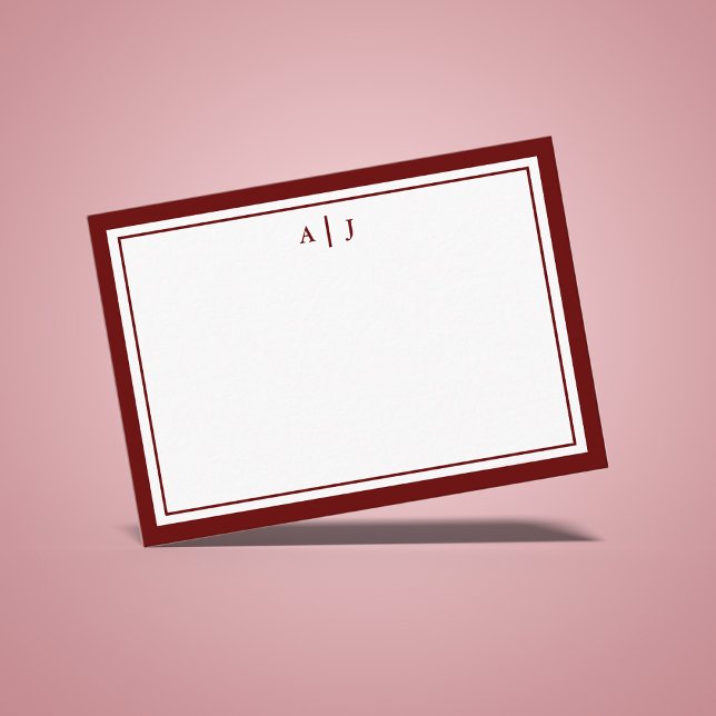 Stylish Minimalist Cinnamon Rose Monogram Card (Creator Uploaded)