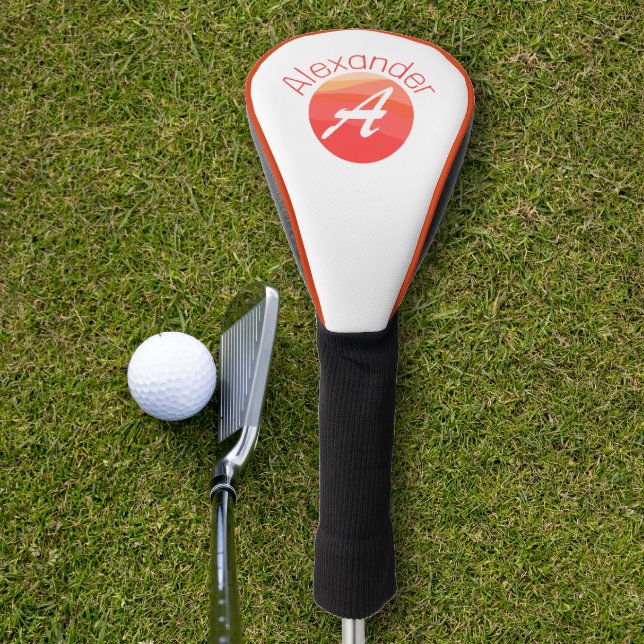 Stylish  minimalist  coloured letter A white Golf Head Cover (Creator Uploaded)