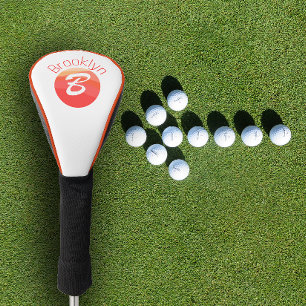 Stylish minimalist coloured letter B white Golf Head Cover