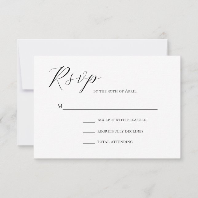 Stylish Minimalist Elegant Muslim Wedding RSVP (Back)